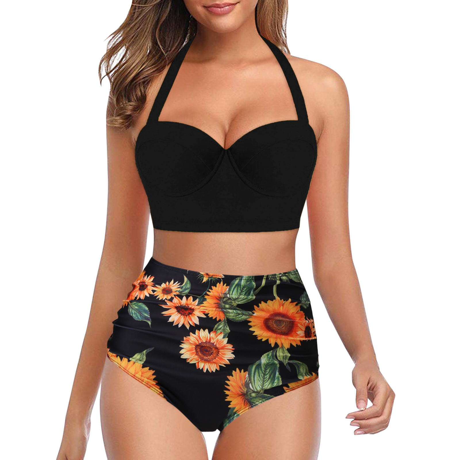 high waist shorts two piece swimsuit