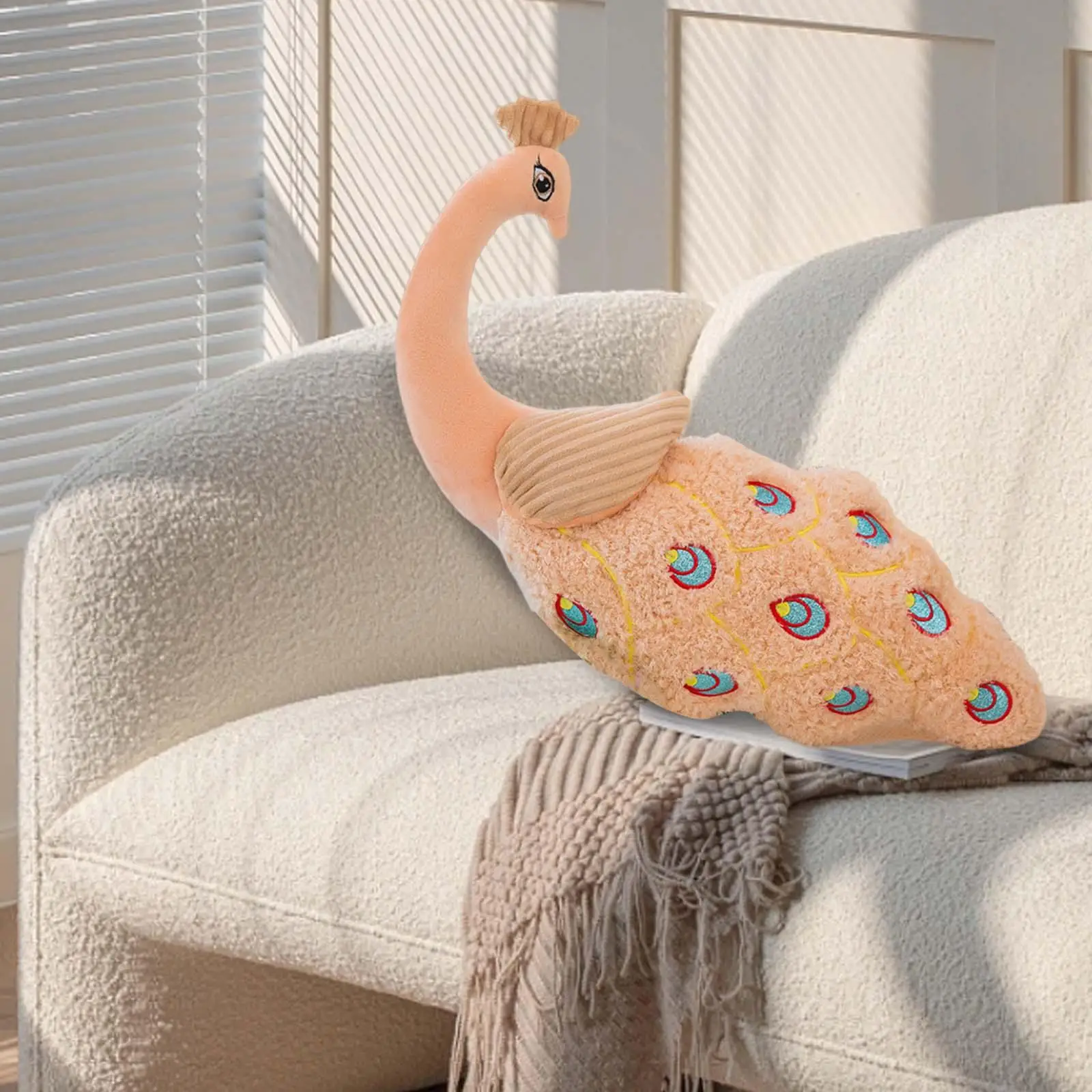Peacock Decorative Pillow Bird Pillow Throw Pillow for Couch Bed Ornament Surface Washable Car Decoration Cute Multifunctional