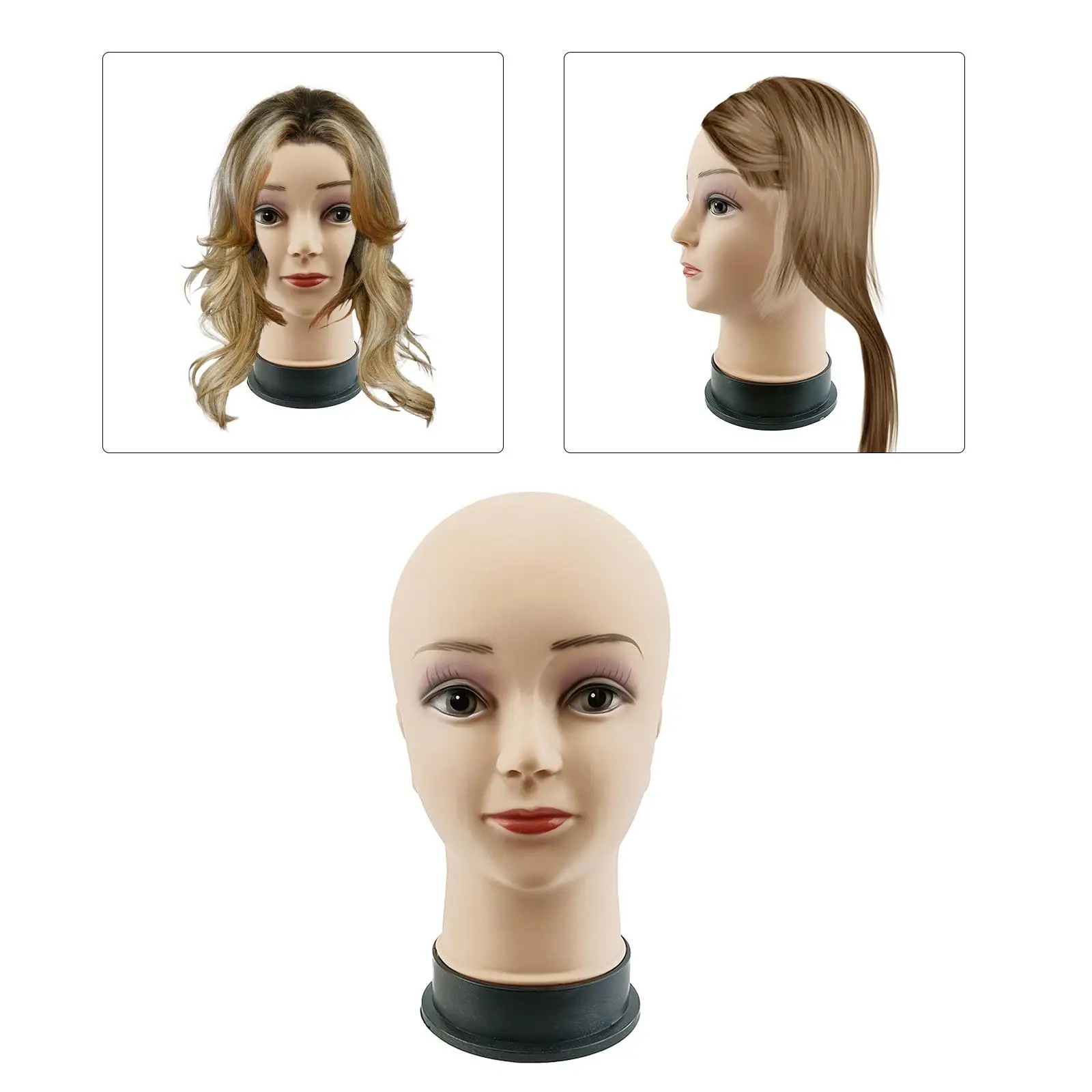 Female Mannequin Head Bald Cosmetology Professional for Making Wigs Glasses Hat Display Training Massage Practice