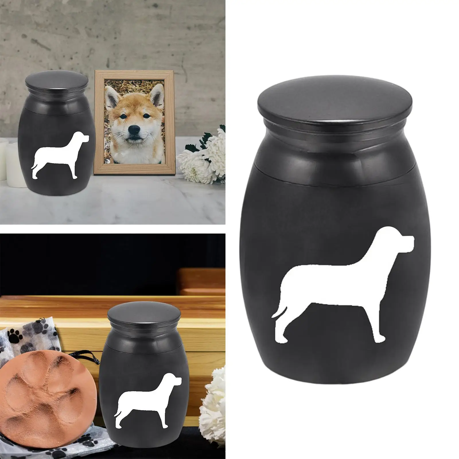 Pet Urn for Dogs Cats Ash Commemorate Stainless Steel Funeral Casket