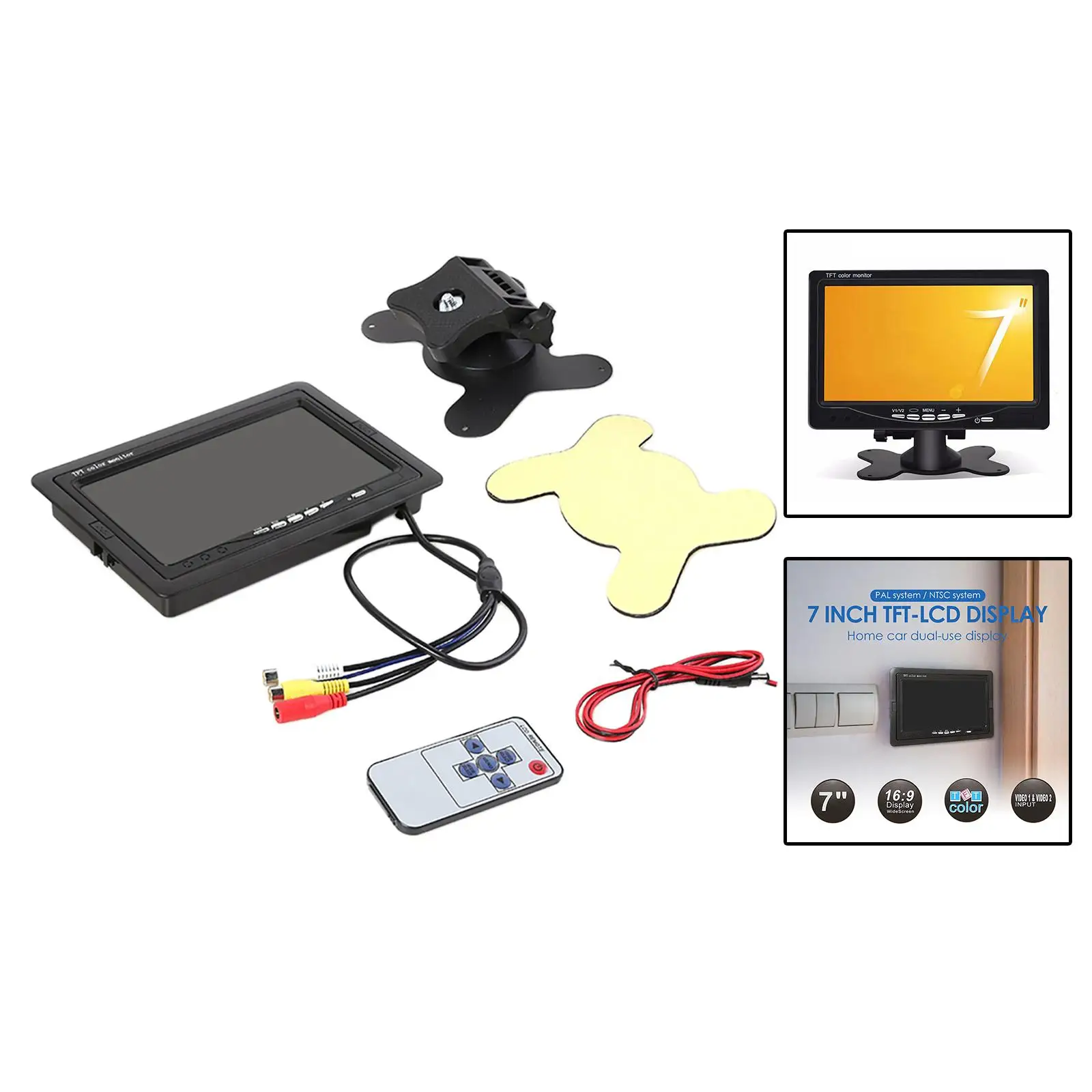 7 Inches TFT LCD Rear Camper Wide Screen Car Reverse Monitor