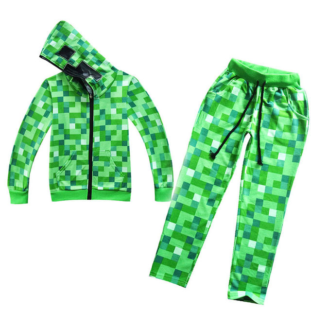 Bambini Minecraft Creeper Cosplay Costume Tuta Halloween Fancy