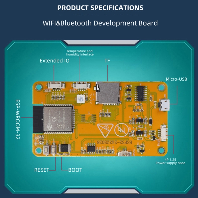 Base placa desenvolvimento ESP32 ESP32-2432S028R no controlador