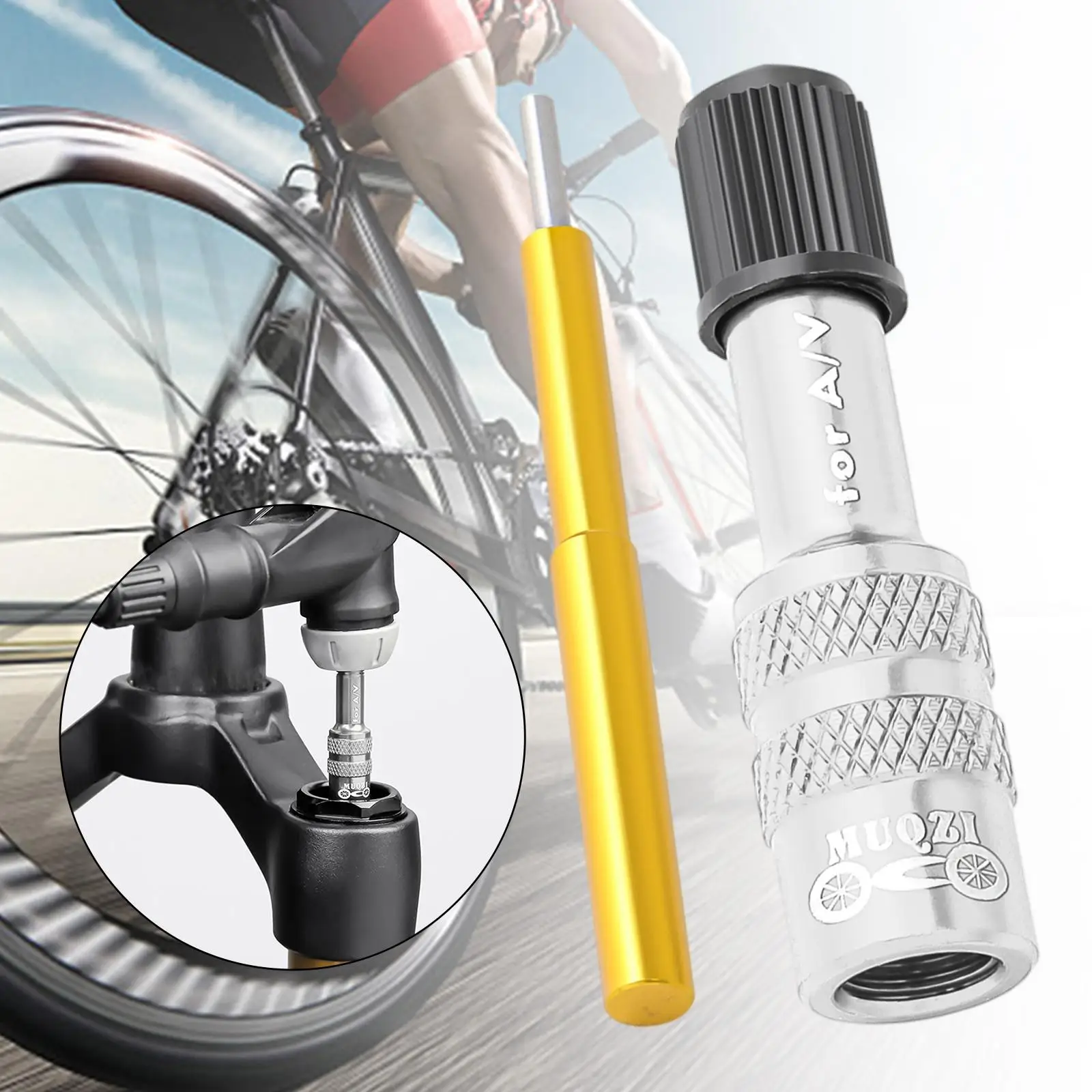 Bike Front Fork , Non- ,Aluminum Alloy Extension Converter , Air Fork Inflatable Valve Adaptor for Cycling Accessories
