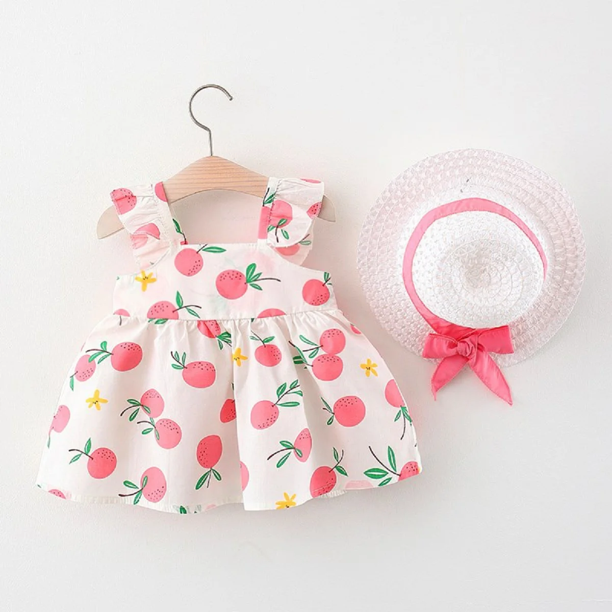 Fruit Print Cotton Baby Girl Frock Summer Dress