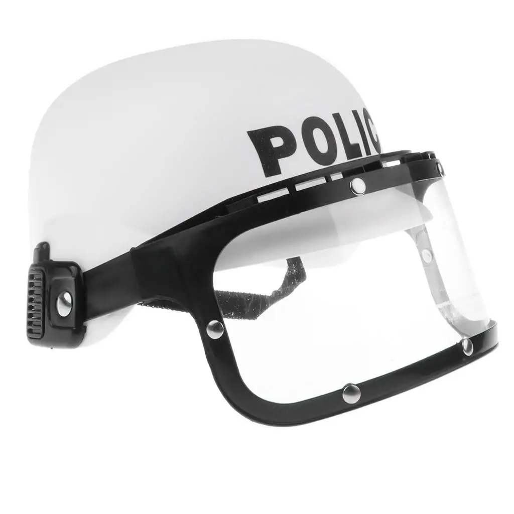 Police Fancy Dress Costume Pretend Game Kid Cop Motorcycle Hat Riot Helmet 