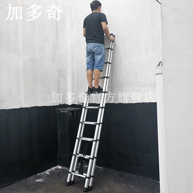 1.4m 1.4m engrossado escada telescópica de aço inoxidável leve 5-step escada  herringbone portátil dobrável engenharia escada - AliExpress