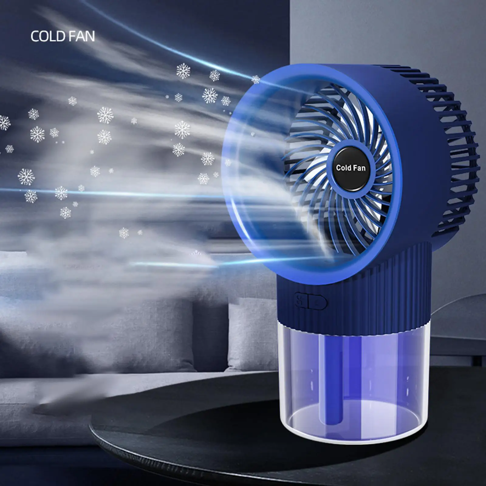 USB Portable Foldable Night Light Spray Cooling Fan for Home Desktop Outdoor
