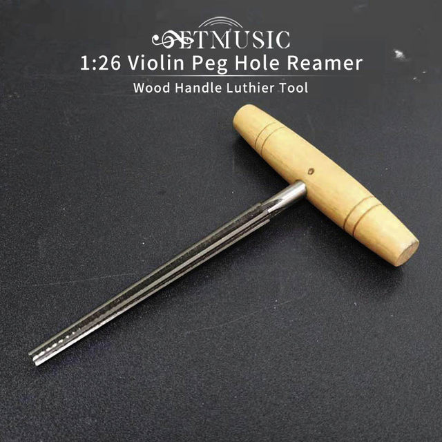 Tbest Violin/Viola Steel Peg Hole Reamer With Wooden Handle Luthier