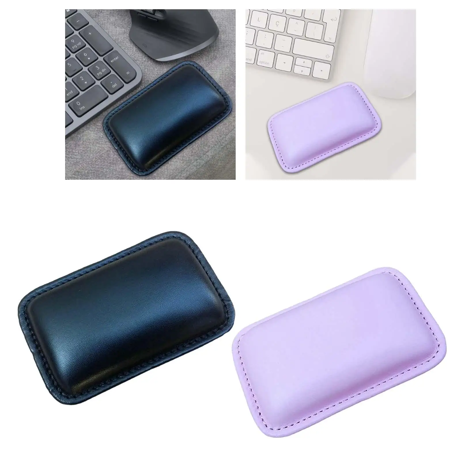 PU Leather Mouse Wrist Rest Waterproof Non Slip Base Wrist Pain Ease Reduce Wrist Fatigue Pain Hand Rest Cushion for Computer