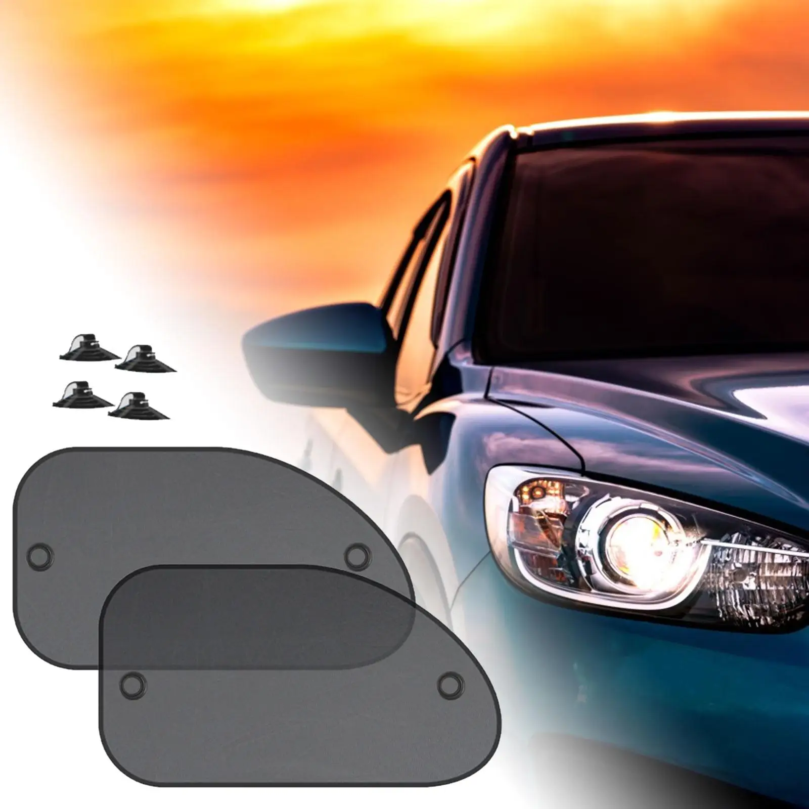 2x Car Side Window Shades Blackout Covers for Most of Vehicle Camping