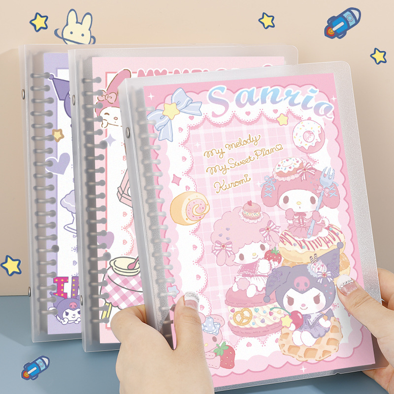 Sanrio Solto Espiral Cinnamoroll Melodia Notebook Estudante Escrita Livro Almofadas