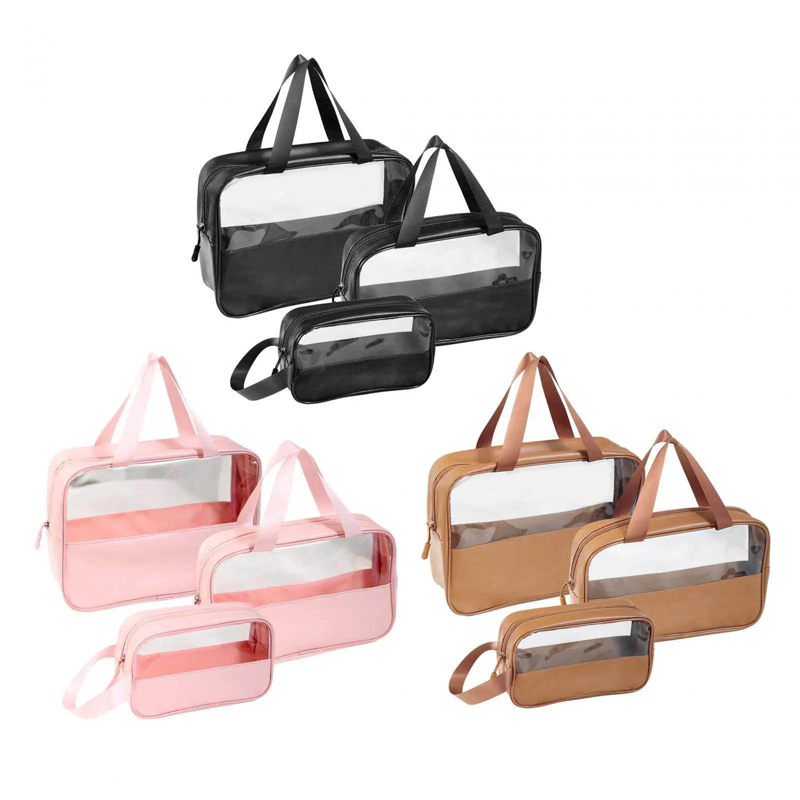 3x Women Makeup Bag Travel Cosmetic Bag Make up Organizer Cosmetic Case Toiletry Bag for Outdoor