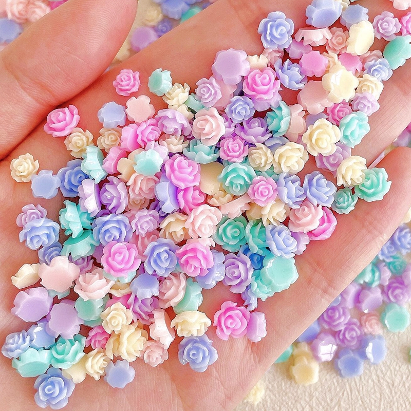 Best of 30PCS 8MM 3D Acrylic Flower Nail Art Charms Accessories Makaron Rose Design For Nails Deoration Manicure Supplies Materials Part Reviews & Tips