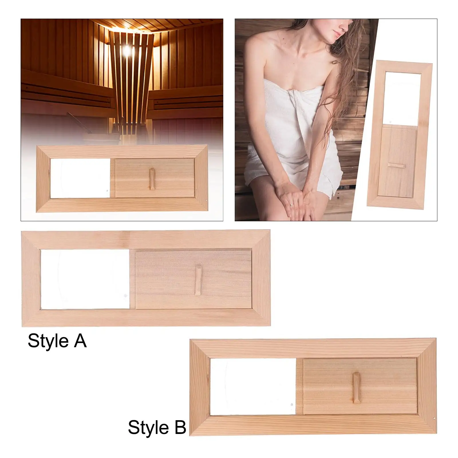 Blinds Grille Wooden Rectangle Air Vent Sauna Room Ventilation Louvers Sauna Air Vent Grille for Sauna Room Accessory