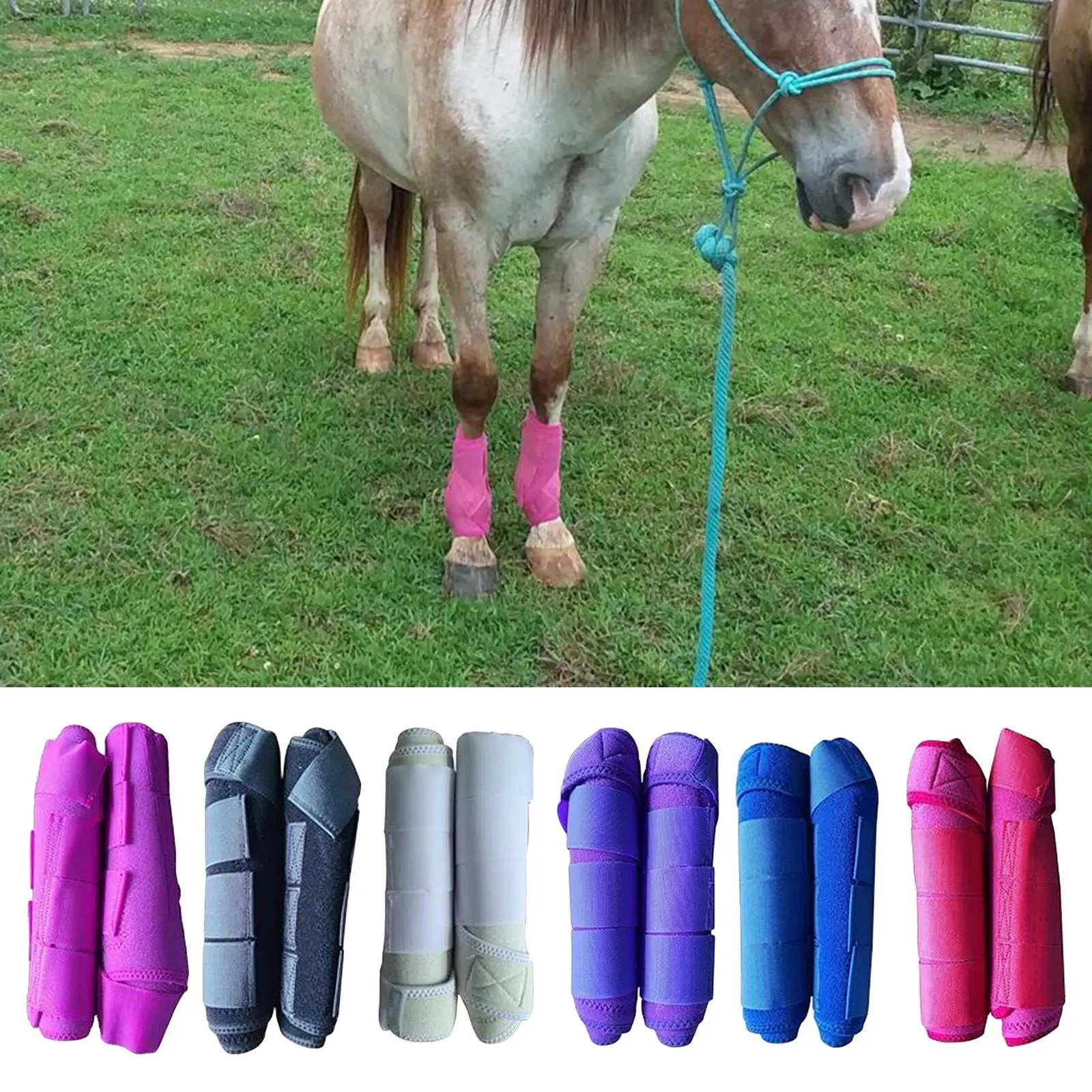 Horse Leg Brushing Boots Front Rear Leg Tendon Protector Equestrian Support Boot