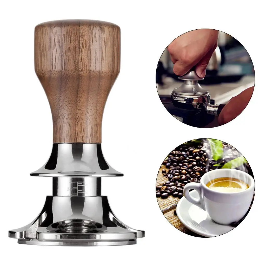 Stainless Coffee Tamper 58.5mm Adjustable Flat  Espresso Press Hammer