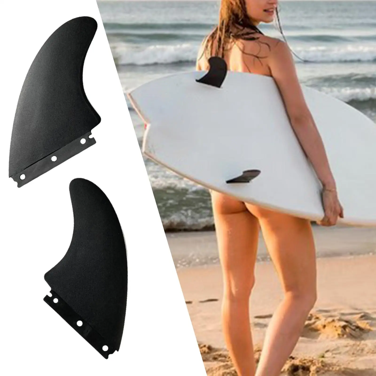 2x Surfboard Fins Water Distributor Replacement Fin Surfing Fin for Canoe