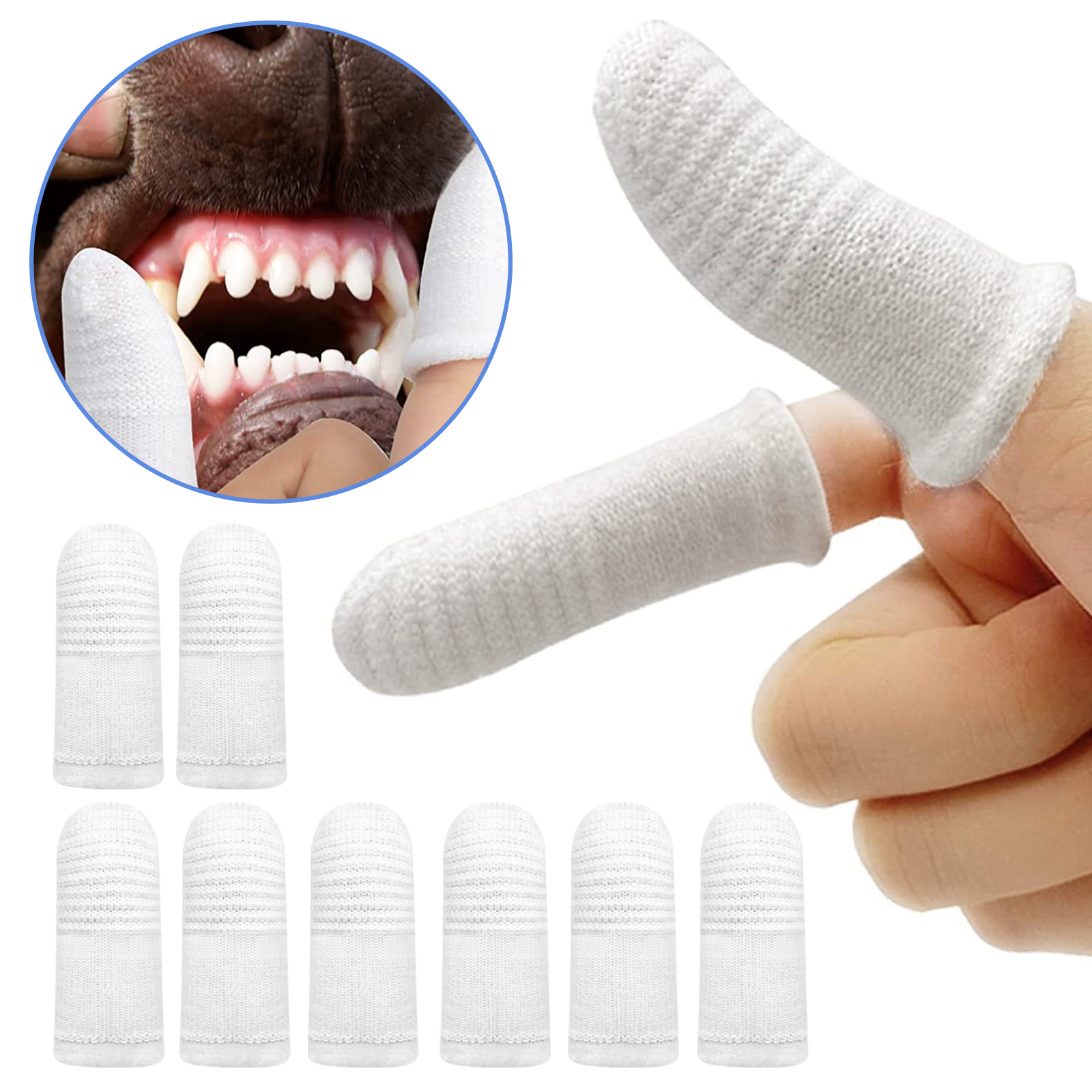 Title 4, 12pcs Pet Two-finger Brushing Finger Cots Puppy...