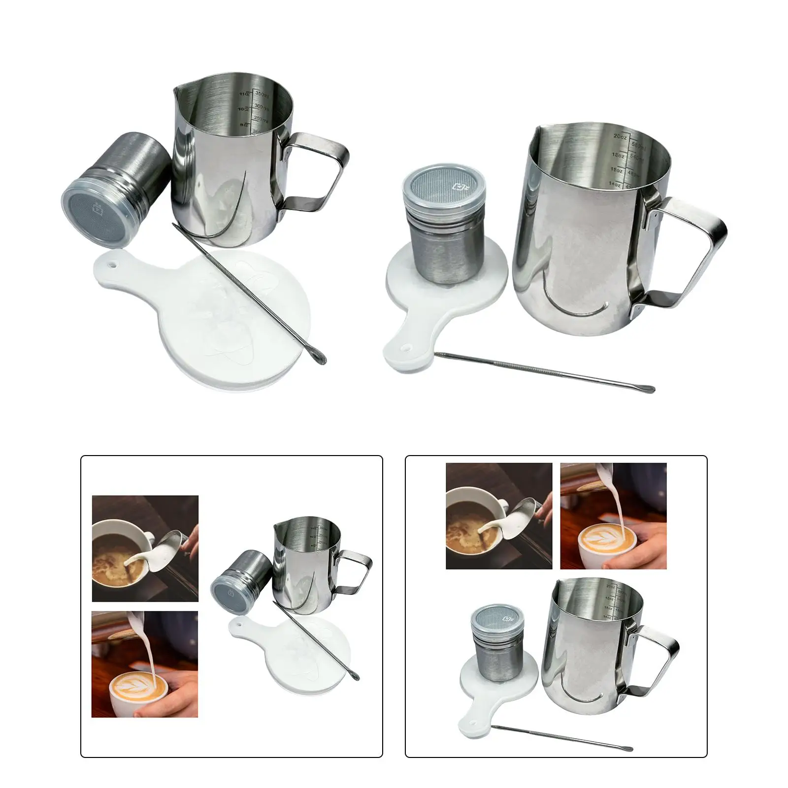 Stainless Steel Milk Frothing Mugs Frother Steamer Cup Espresso Steaming Cups Coffee Milk Frothing Jug Kitchen Cafe Home Kitchen