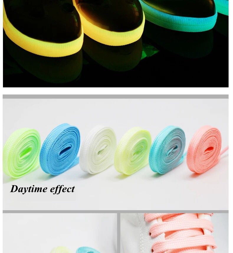 1 Pair Luminous Shoelaces Flat Sneakers Canvas Shoe Laces Glow In The Dark Night Color Fluorescent Shoelace 80/100/120/140cm