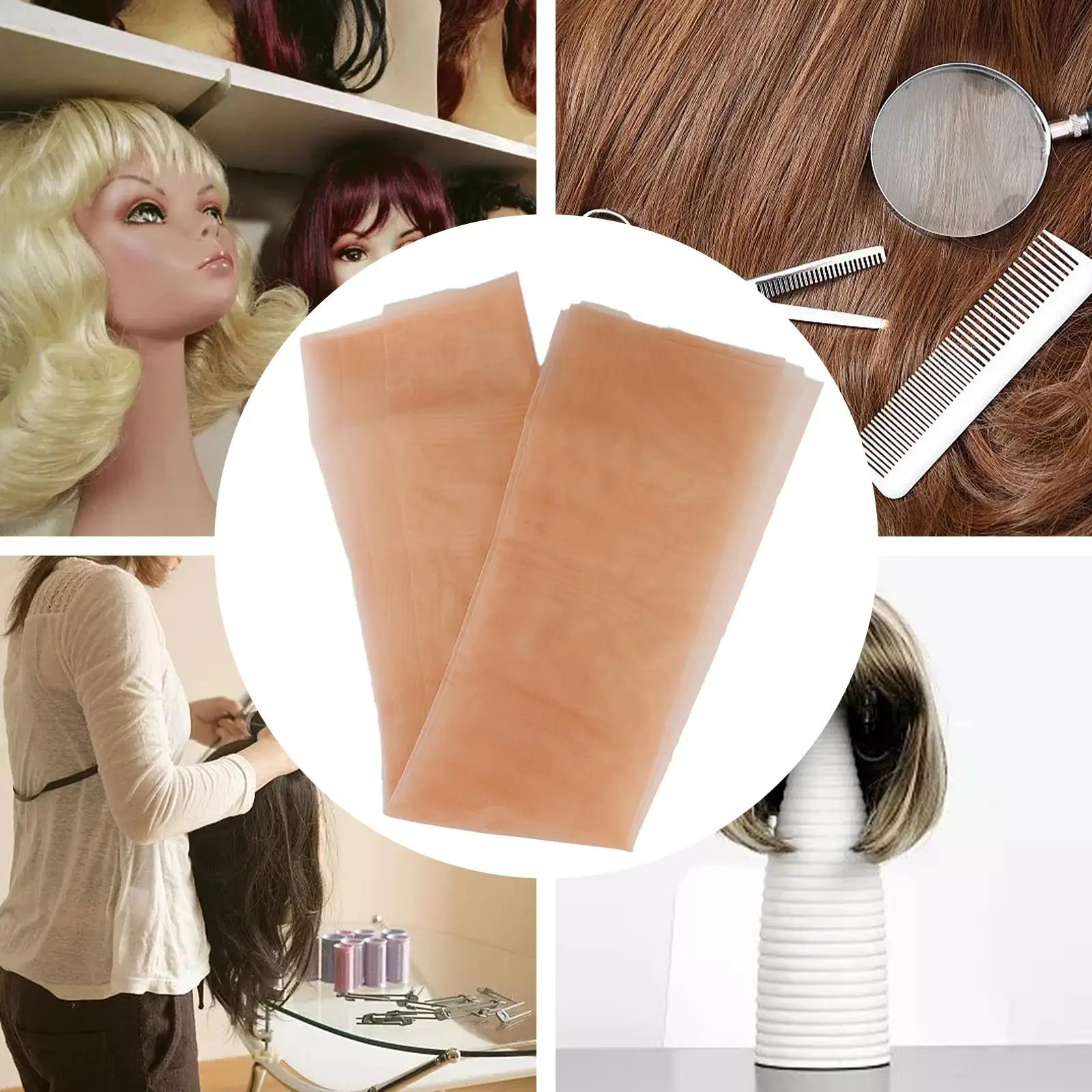Swiss Lace Net Skin Color 59.06 Inchx36.61inch Wig Accessories Ventilating Mesh Hair Net for Foundation Toupee Repair Wig Caps