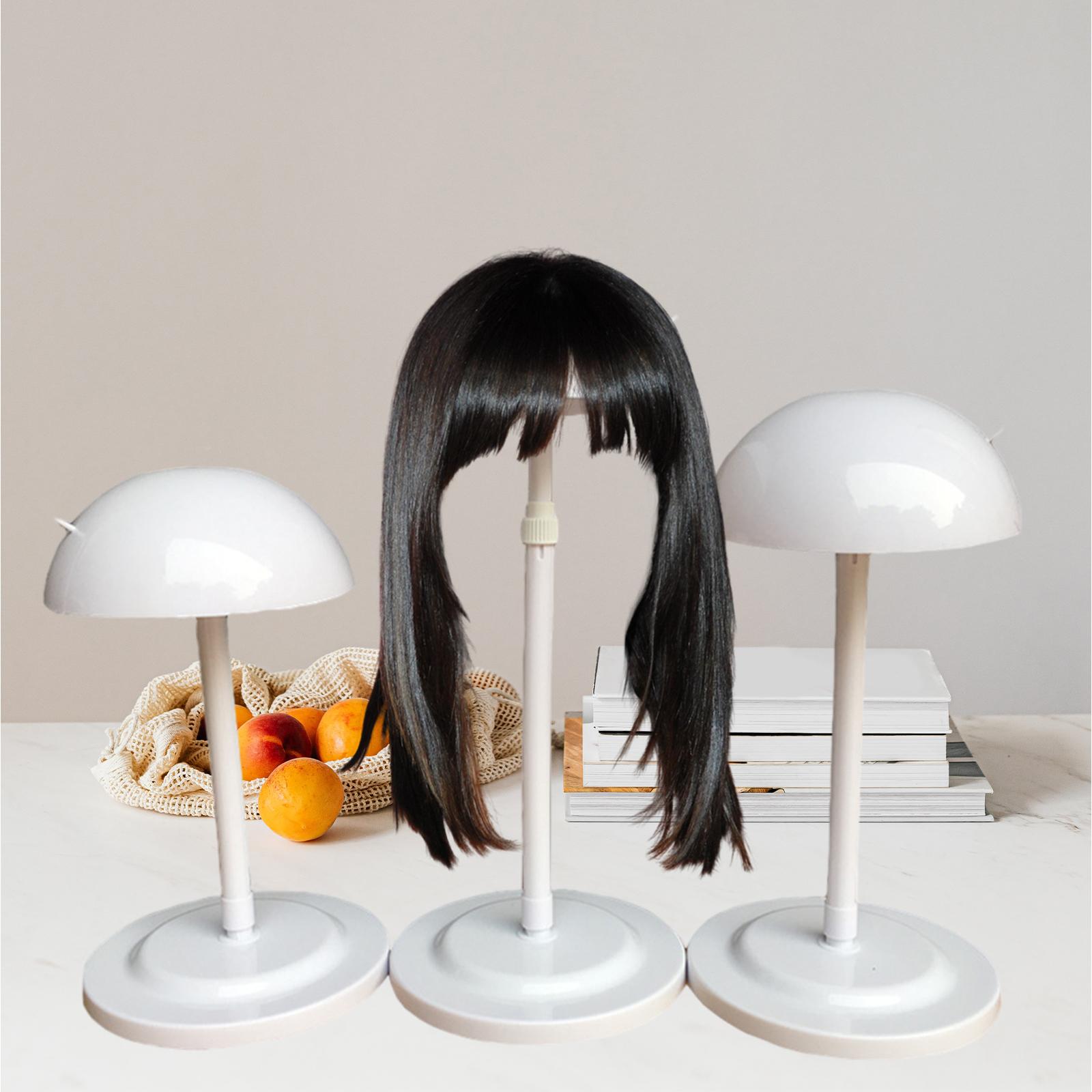 3 Pack Wig Stand Non-Slip Collapsible Stands for Travel Hat Display Multiple Wigs Drying