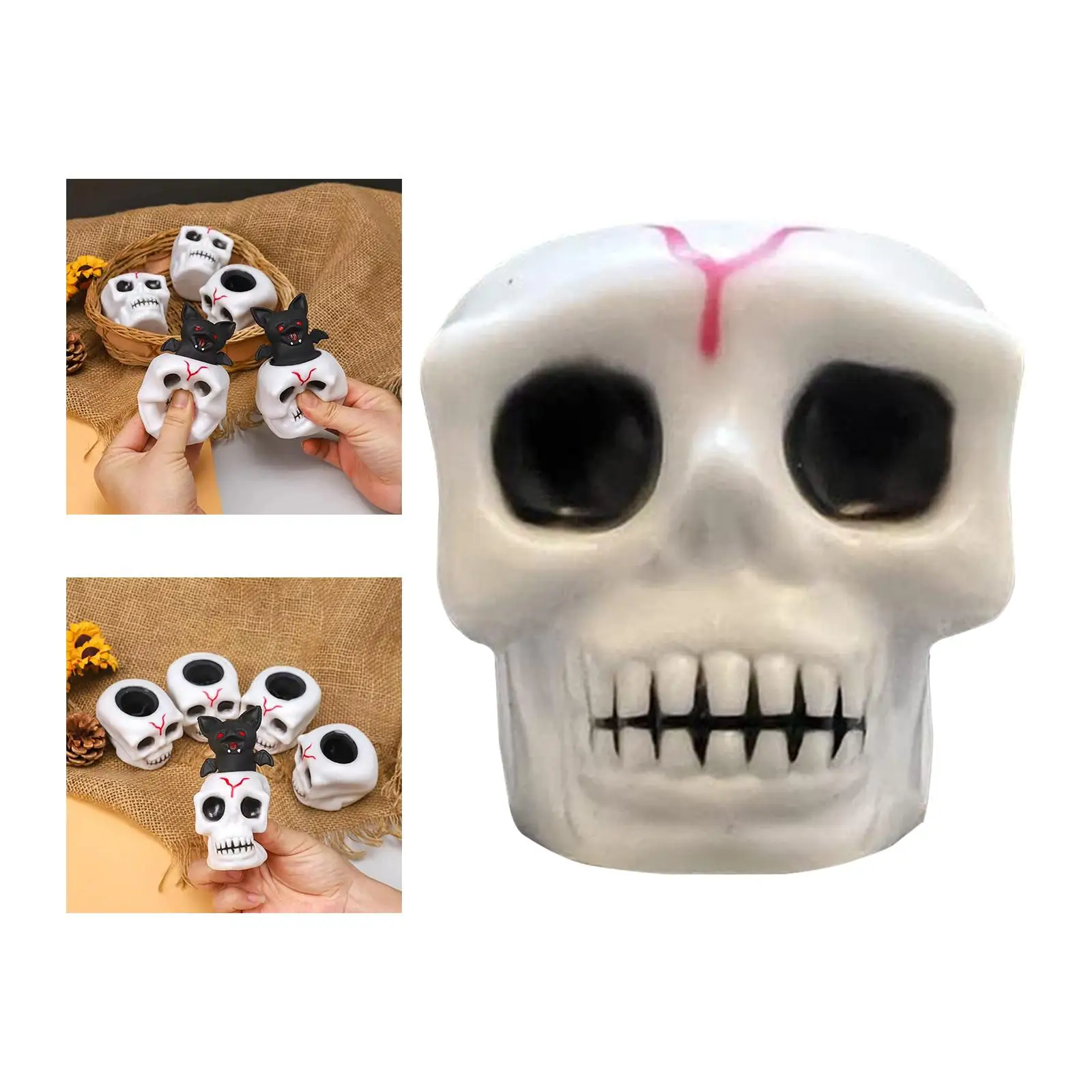 Halloween Skull Sensory Toy Tricks Props Horrible skull for Adults Children Party Halloween Birthday Gift