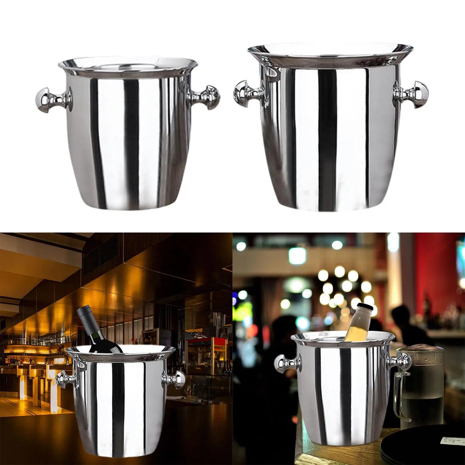 Stainless Steel Ice Bucket Premium Ice Container Practical Thicken Durable