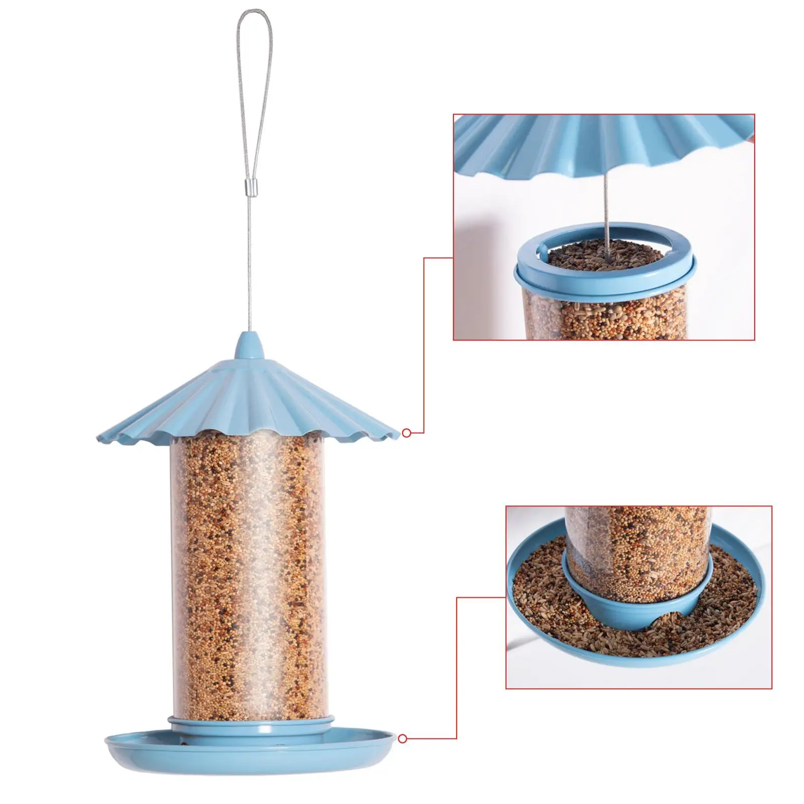 Small Bird Feeders Yard Decoration Hanging Outside Parrots Feeder Finches Feeder for Backyard Trees Balcony Outside Decoration