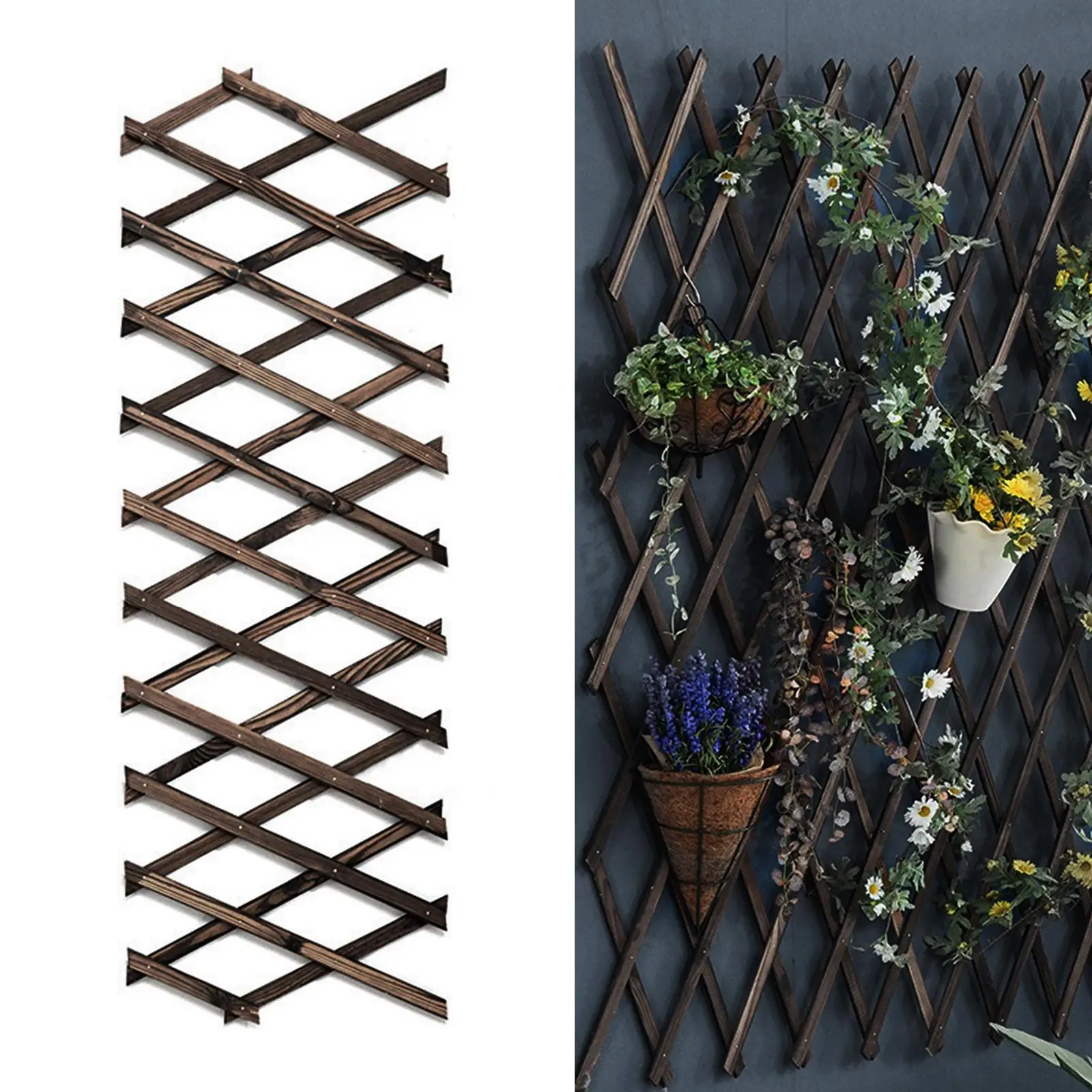 Wooden Fence Retractable Plant Climbing Frame Trellis Flower Decoration Stand For Holiday Decoration