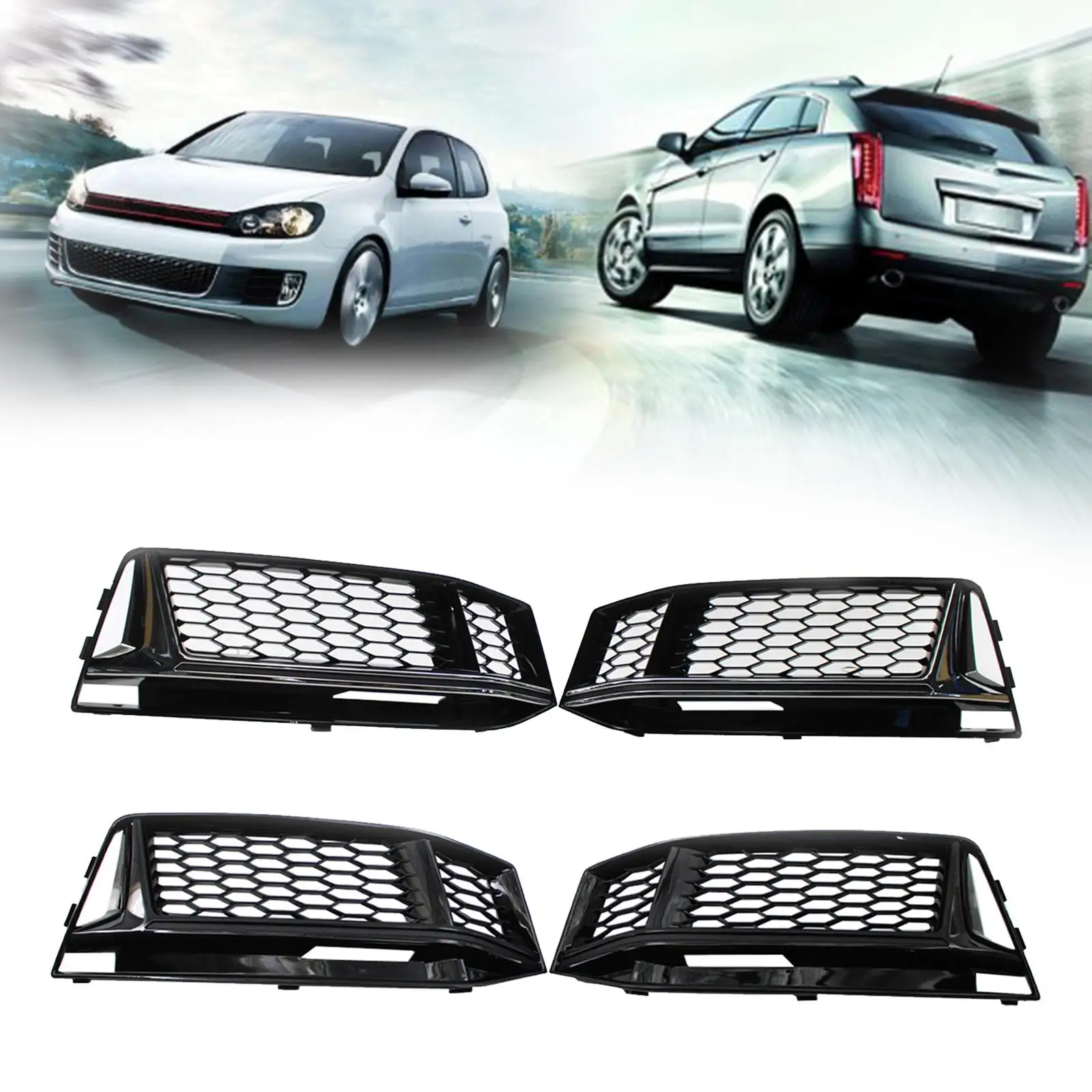 1 Pair Car Front  Grill Grille Cover, for  A4 8W0807681K Accessories, Easy to Install