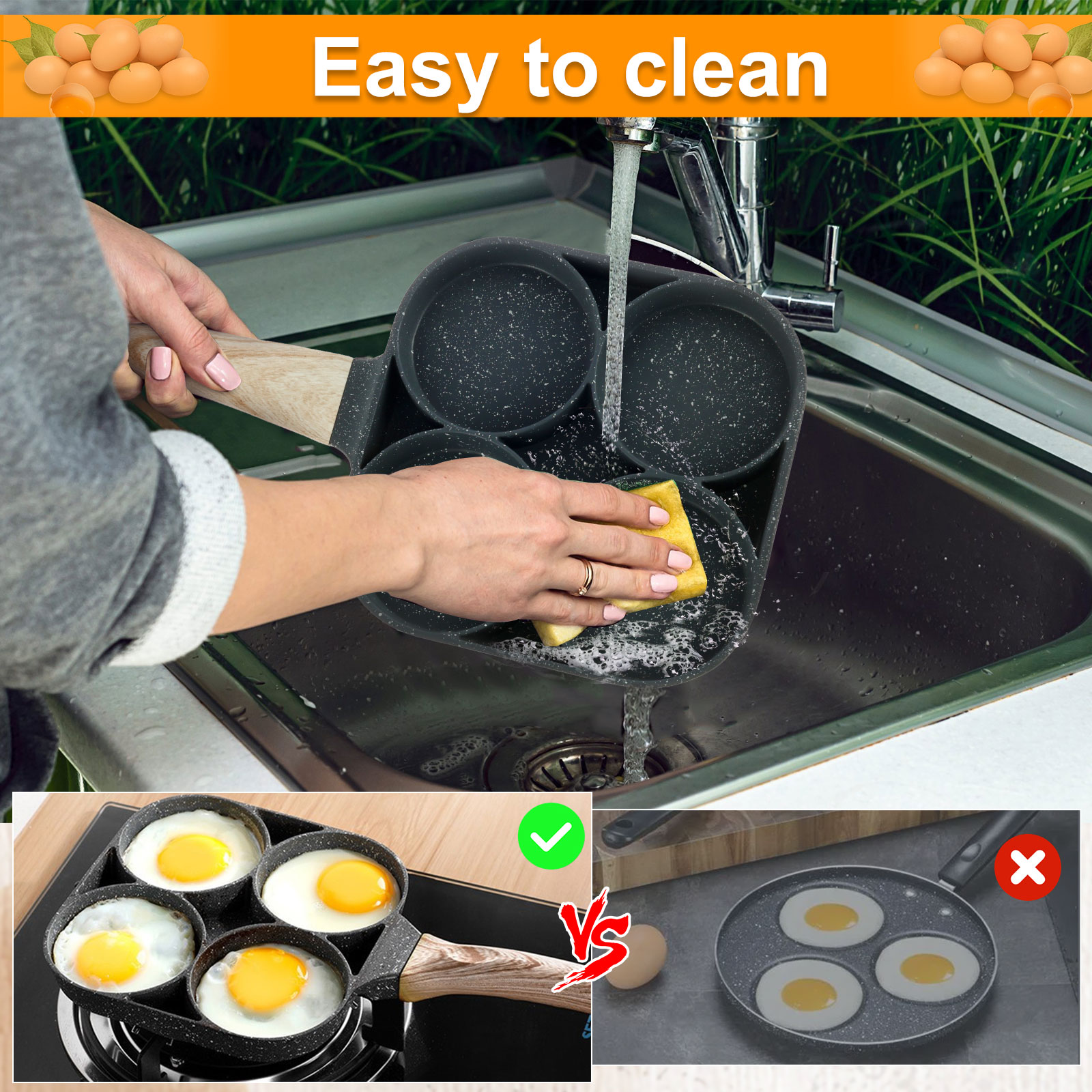4 Egg Fry Pan Non-Stick