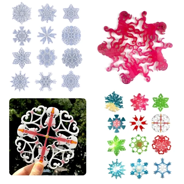 11 Pieces Snowflake Resin Molds Snowflake Silicone Moulds Snowflake Casting  Soap Mold for Epoxy Resin DIY Crafts Necklace Earrings Pendants Wedding