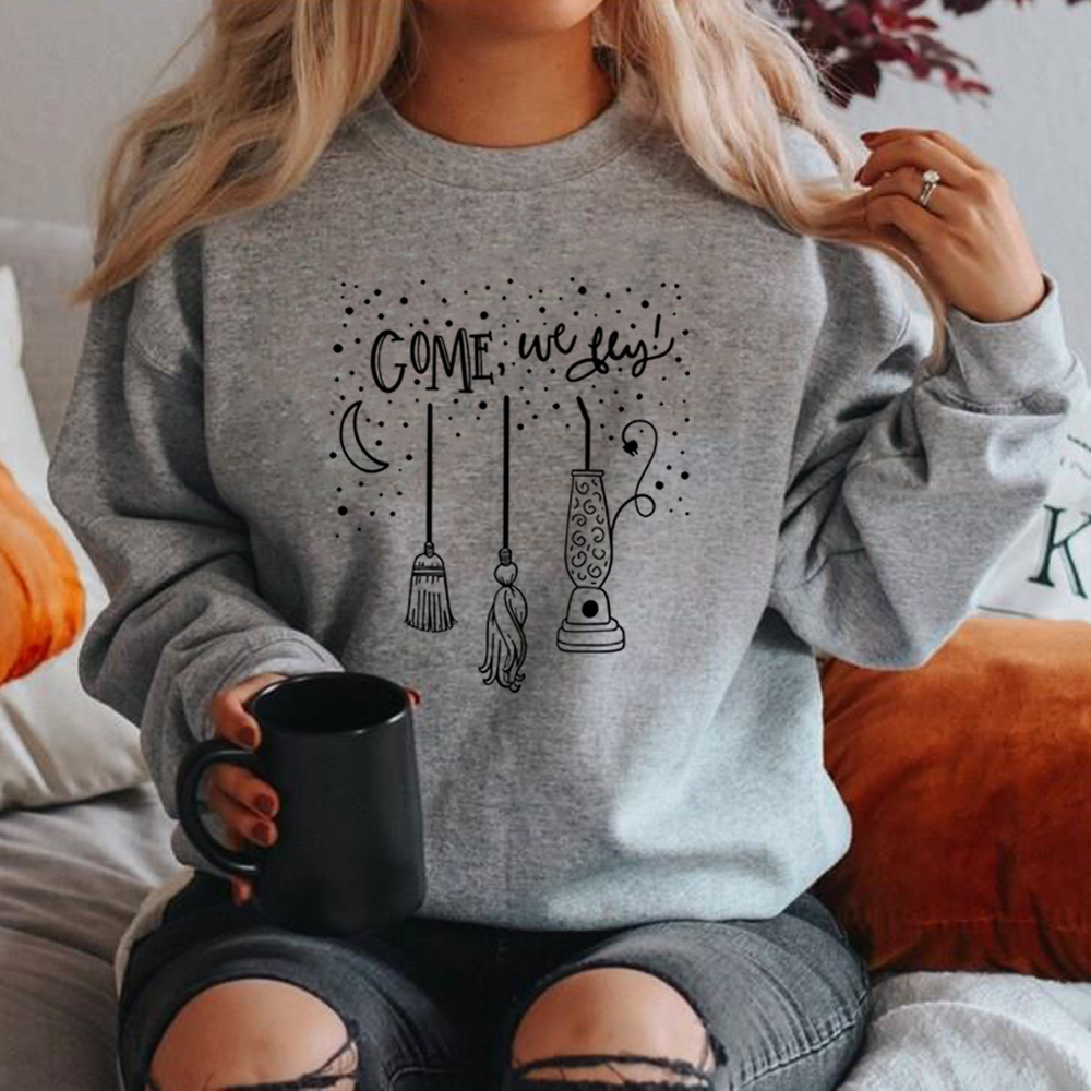 Top, Sanderson Sisters Hoodie, camisola de outono, vamos voar camisola