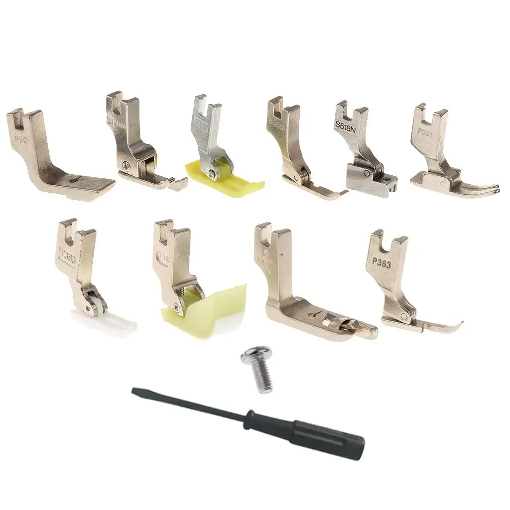 13Pcs/set Industrial Sewing Machine Presser Foot Set Cording Zipper Foot Concealed Invisible Zipper Foot Hemmer Foot