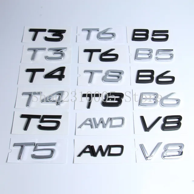 Auto Stamm Buchstaben Zahlen Emblem T3 T4 T5 T6 T7 T8 T9 B3