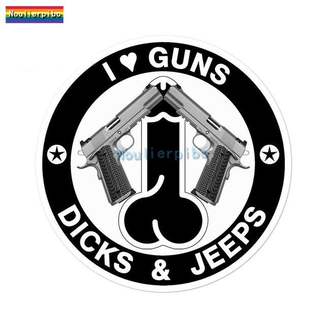 I LOVE GUNS AND TITTIES STICKER