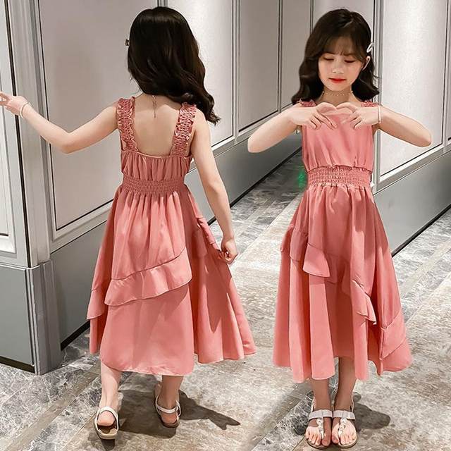 Girls Summer Dress 2021 New Middle School Childrens Summer Dress Girls  Fashion Fancy Dress 5 6 7 8 9 10 11 12 13 14 Years Old Q0716 From Sihuai04,  $12