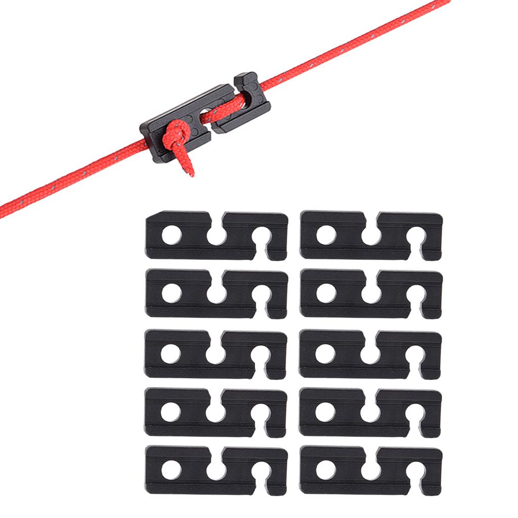 10PCS Rectangle Nylon Plastic Awnings Tent Guy Line Tighteners Ultra-Light Parts