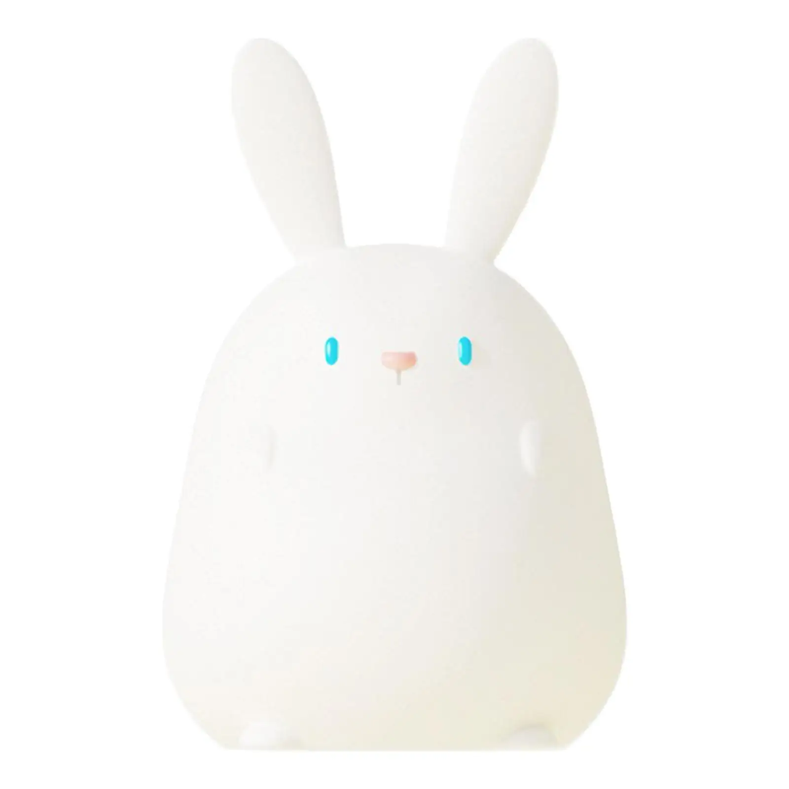 Silicone Night Light Decoration Rabbit USB Ornament Timing Nightlight Bedside Lamp for Tabletop Living Room Bedroom Centerpieces