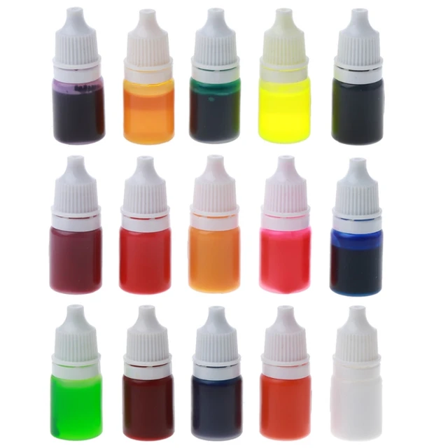 Epoxy Resin Pigment - 15 Color Liquid Epoxy Resin Dye - Highly Concentrated Epoxy Resin Colorant for Resin Coloring Art DIY Jewelry Making Supplies