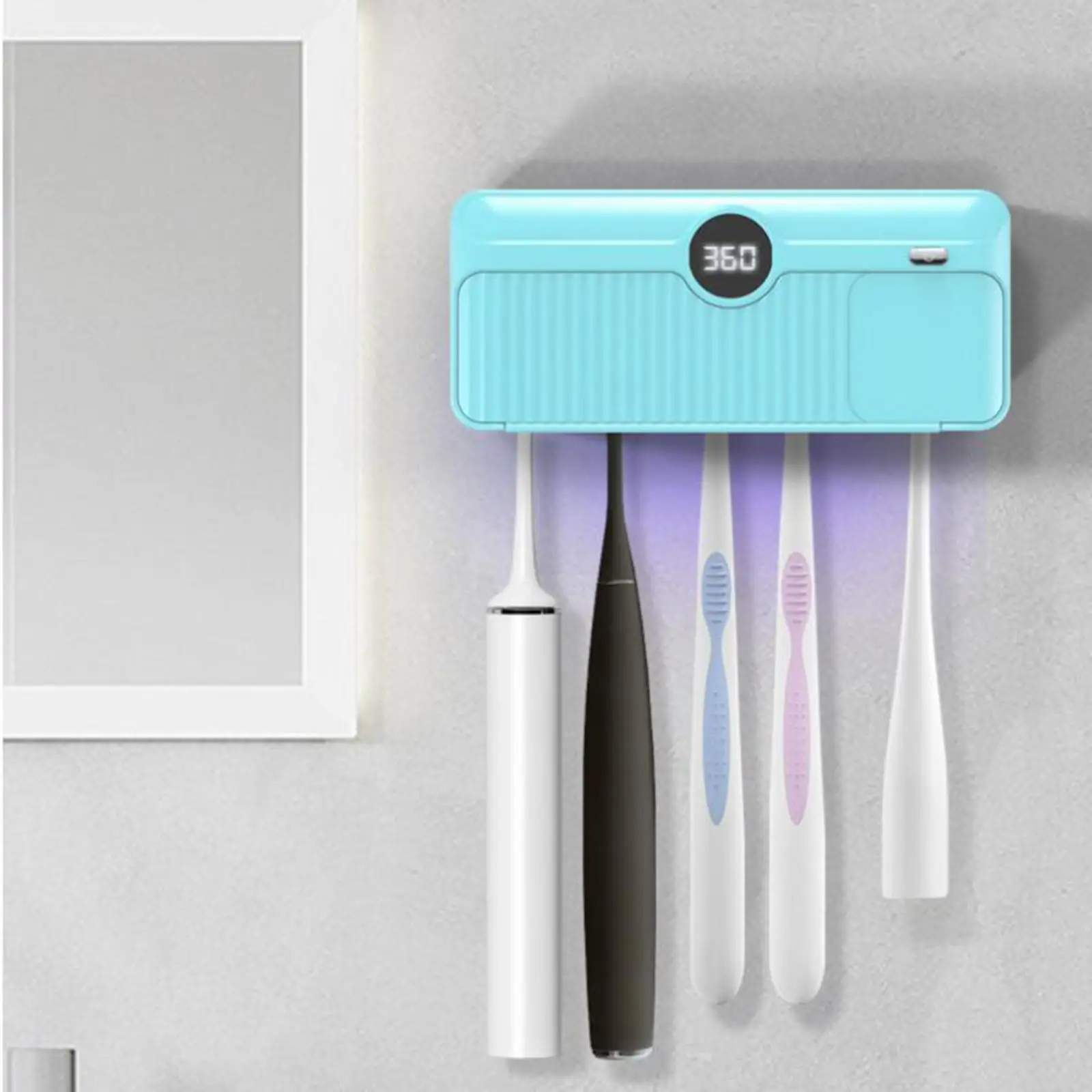Toothbrush Sterilizer Drilling-Free Toothbrush Holder Toothpaste Organizer for Family All Toothbrushes