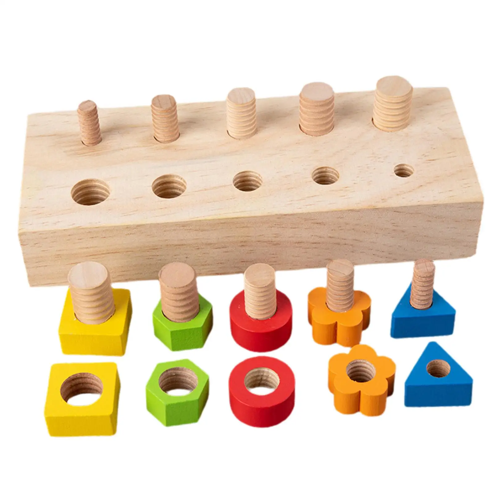 Montessori Toy Twist Screws Wooden Multifunctional Learning