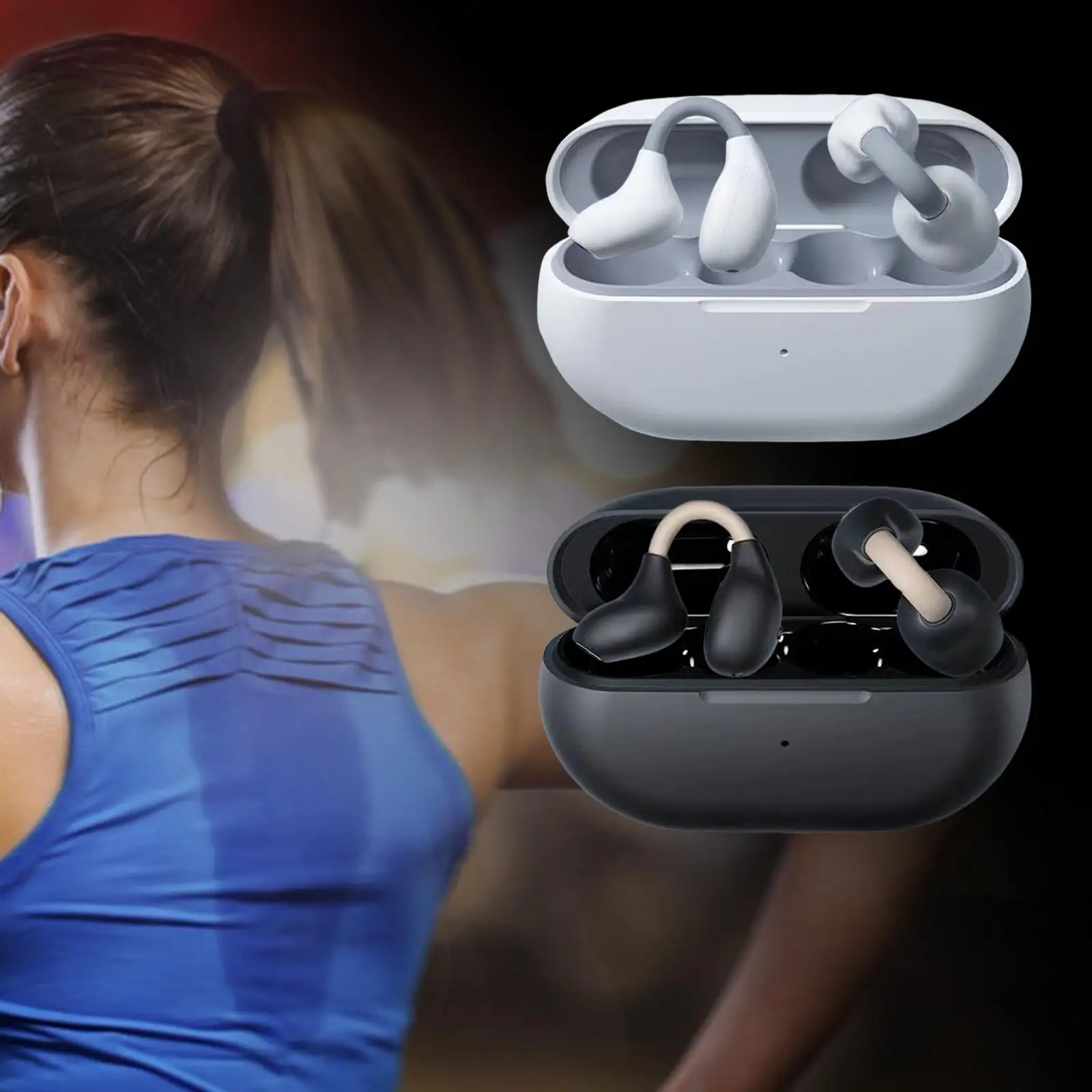 Ear Clip Wireless Earbuds HiFi Sound Headset Low Latency Clip On Headphones for Office