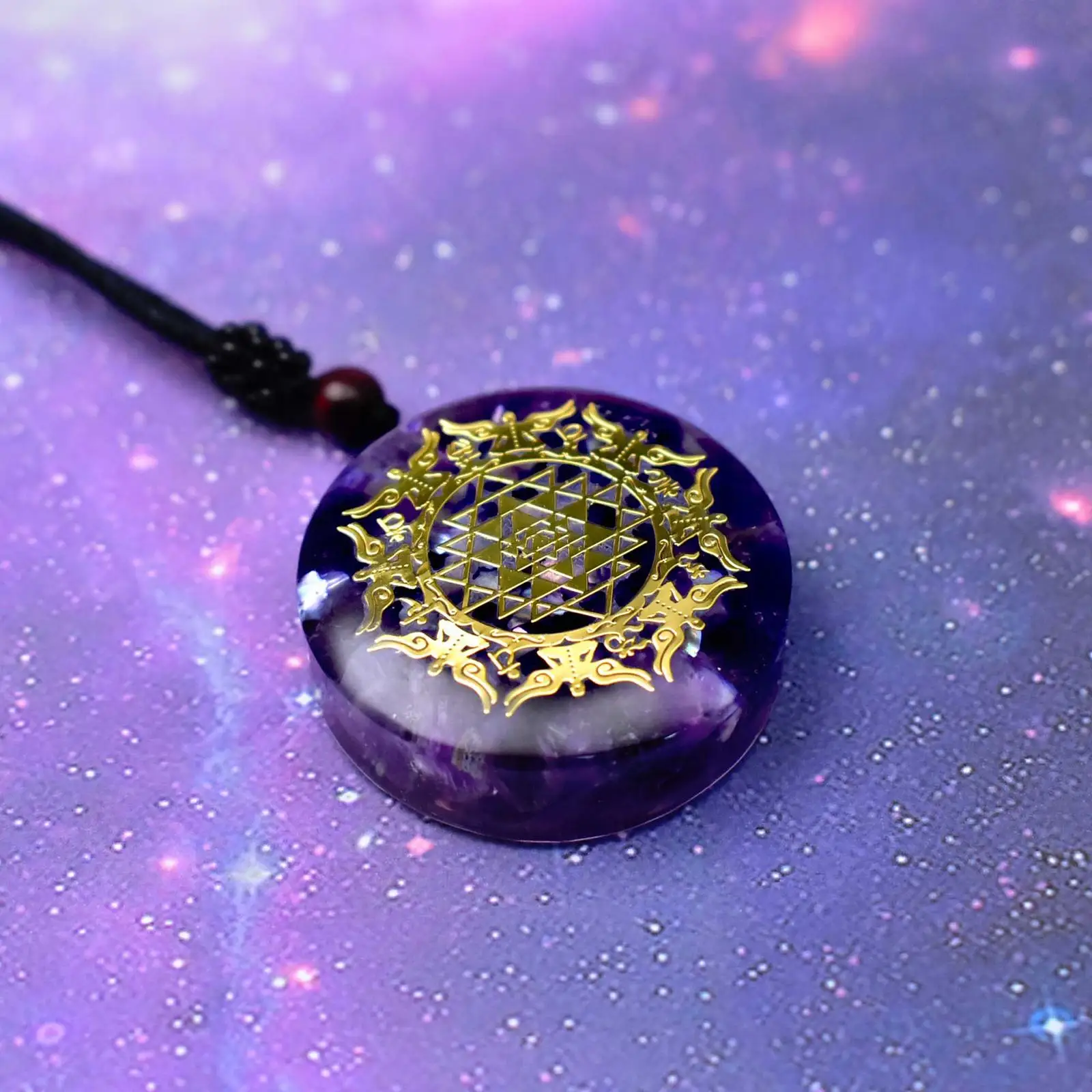 Orgone Pendant Necklace Crystal Jewelry 3.5cm Energy Body Purification