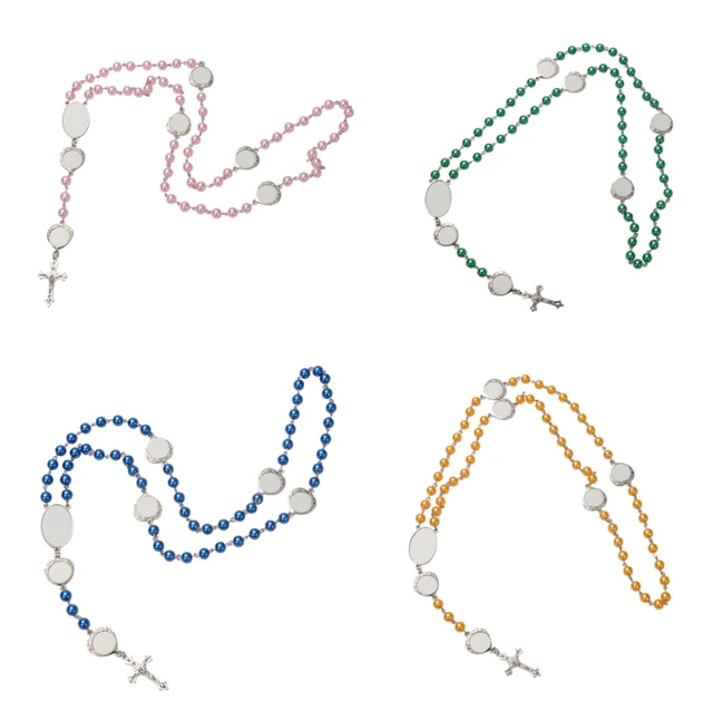 1pcs Sublimation Blank Rosaries Sublimation Prayer Beads Necklace
