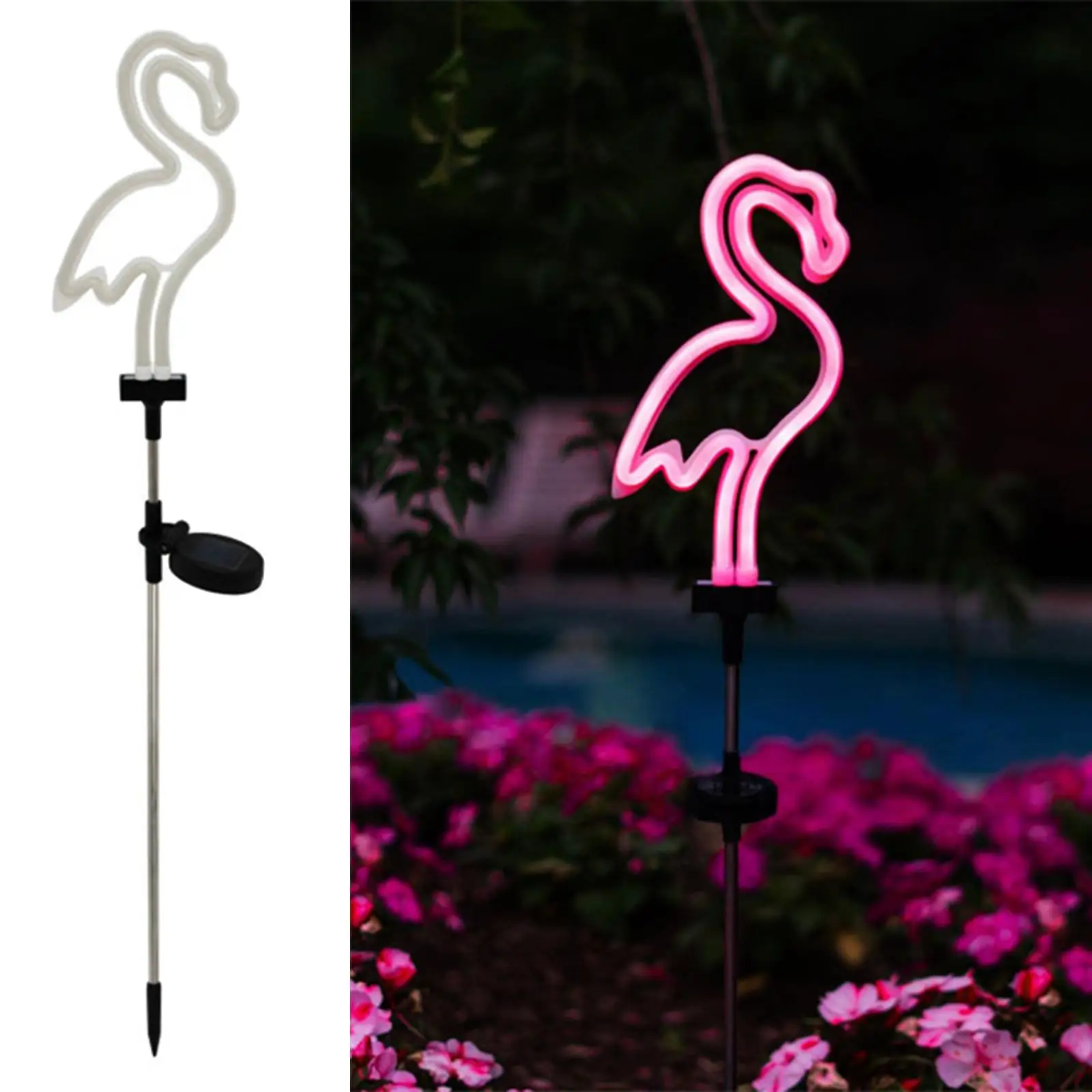 Solar , Flamingo Shape Decoration  Saving Stake Lights, for Lawn Courtyard