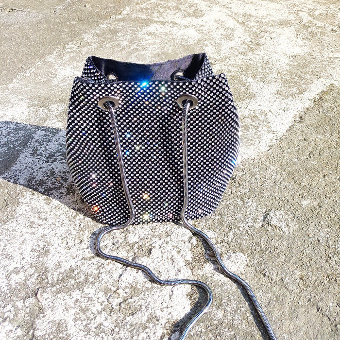 Strass Frauen Dinner-Party Schulter Taschen Luxus Design Damen Kordelzug Crossbody-tasche Glänzende Kette Damen Geldbörse Handtaschen – Detail 1