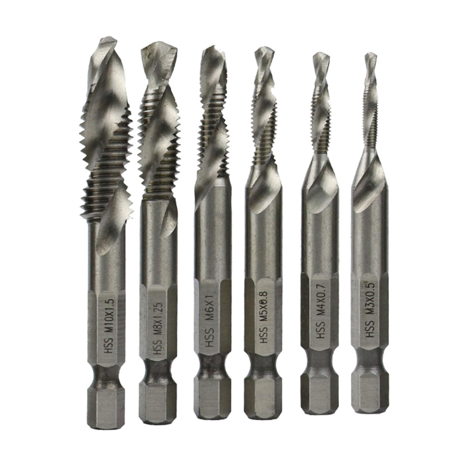 Metric Thread Tap Drill Bit Set Hex 
